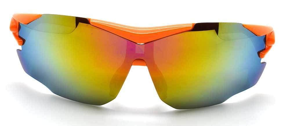 Mohawk SARATOGA Sunglasses Orange with Sunburst Mirror Lens Full Wrap Y121